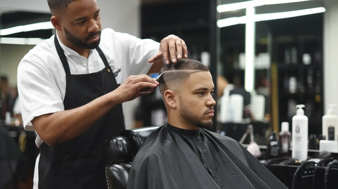 Friseur bei der Arbeit im Haitham Hair Studio
